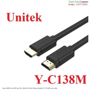 Cáp HDMI 2m hỗ trợ 3D, 4Kx2K chính hãng Unitek Y-C138M cao cấp